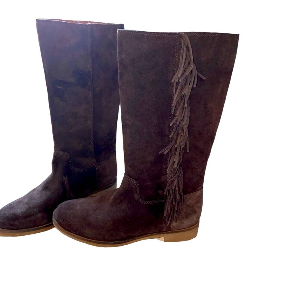 Lucky Brand Fringe Suede Leather Boots 6 NEW